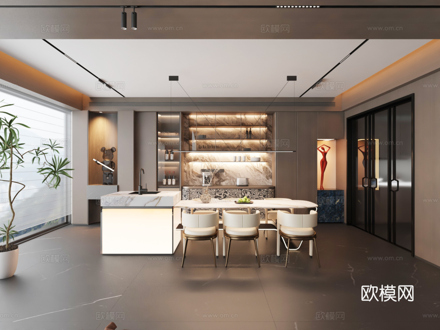 意式风格餐厅3d模型