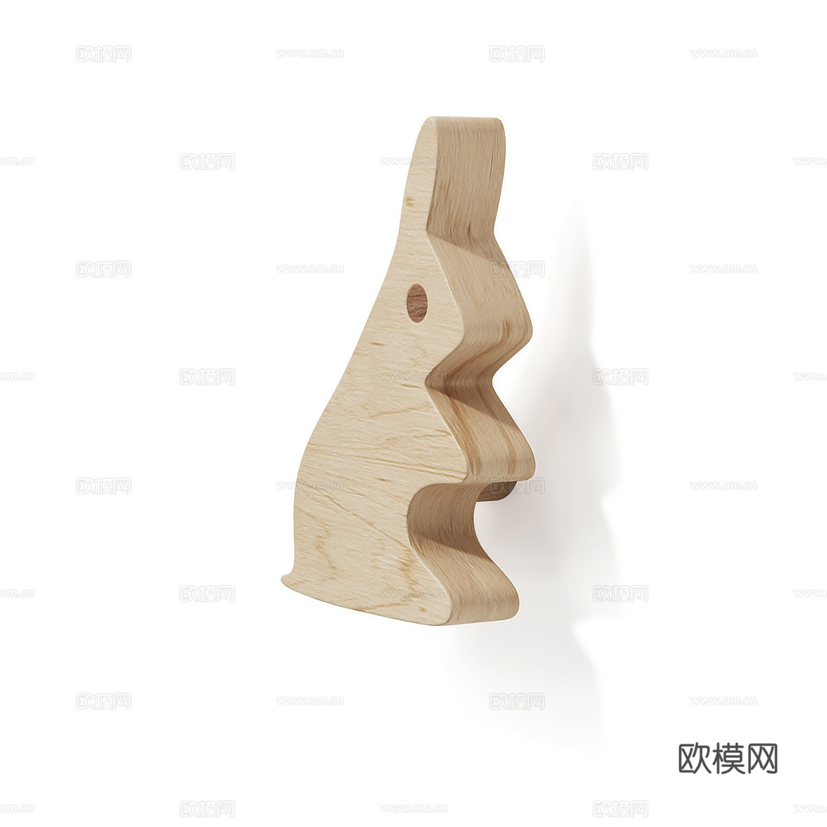 现代北欧儿童家具木质动物拉手3d模型