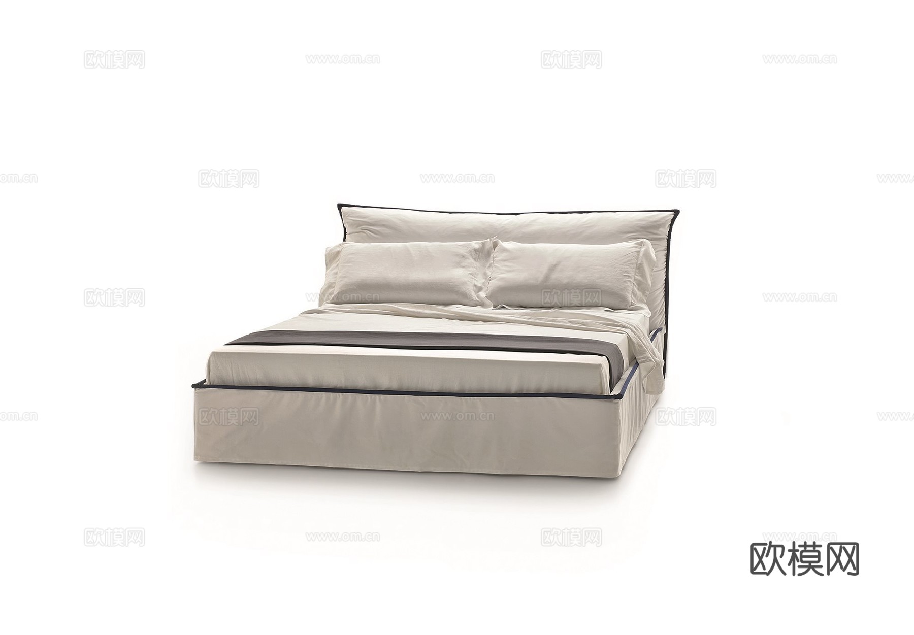 alberla 双人床3d模型下载