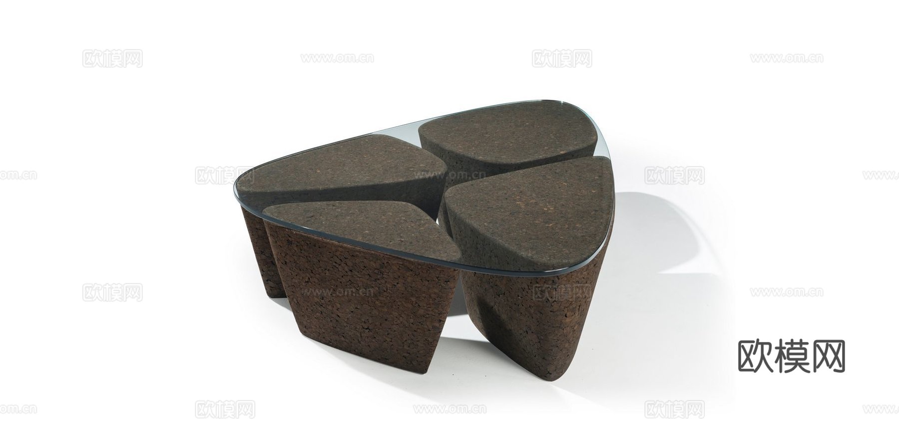 rochebobois 岩石茶几3d模型下载（渲染图2）