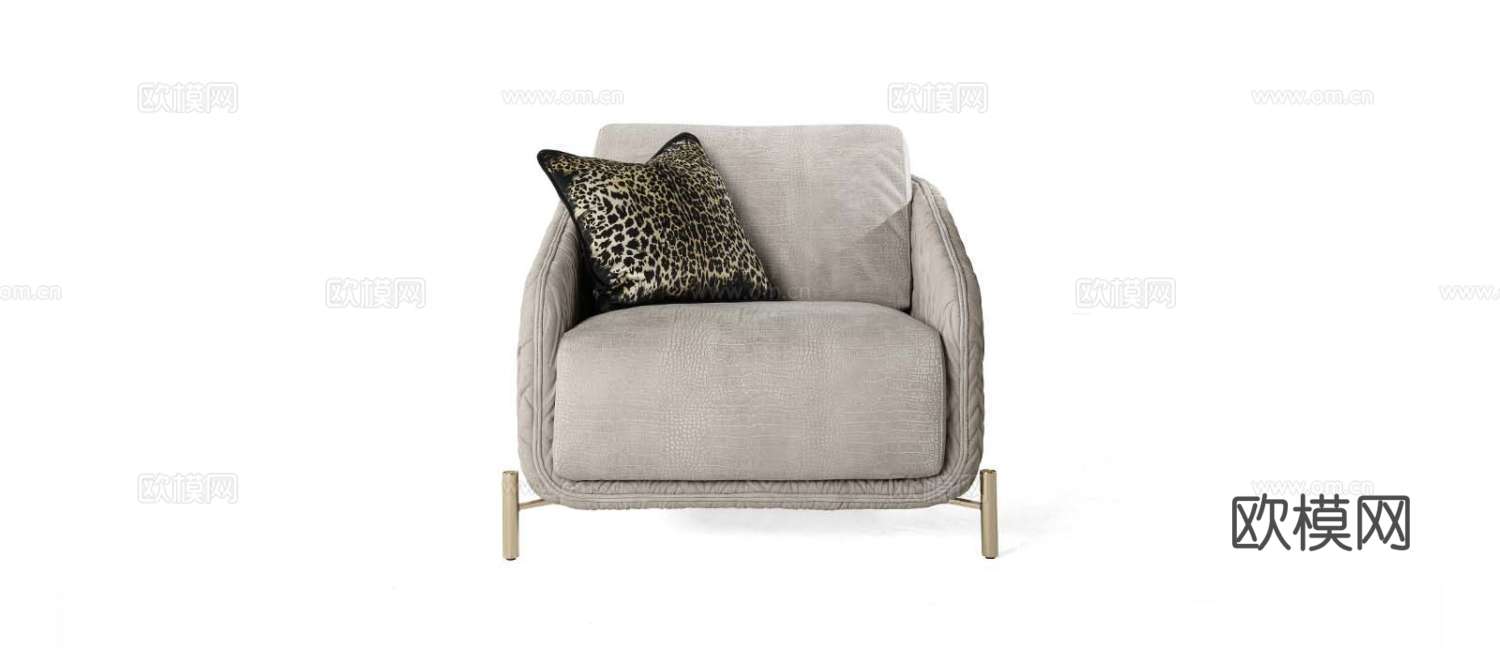 roberto canalll 意式单人沙发3d模型下载（渲染图1）
