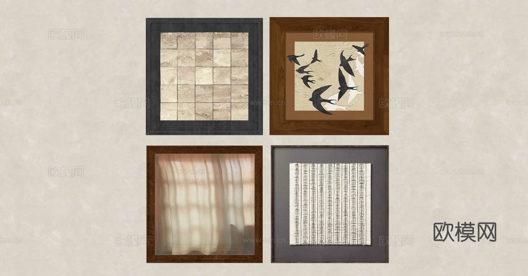 中古风装饰挂画su模型