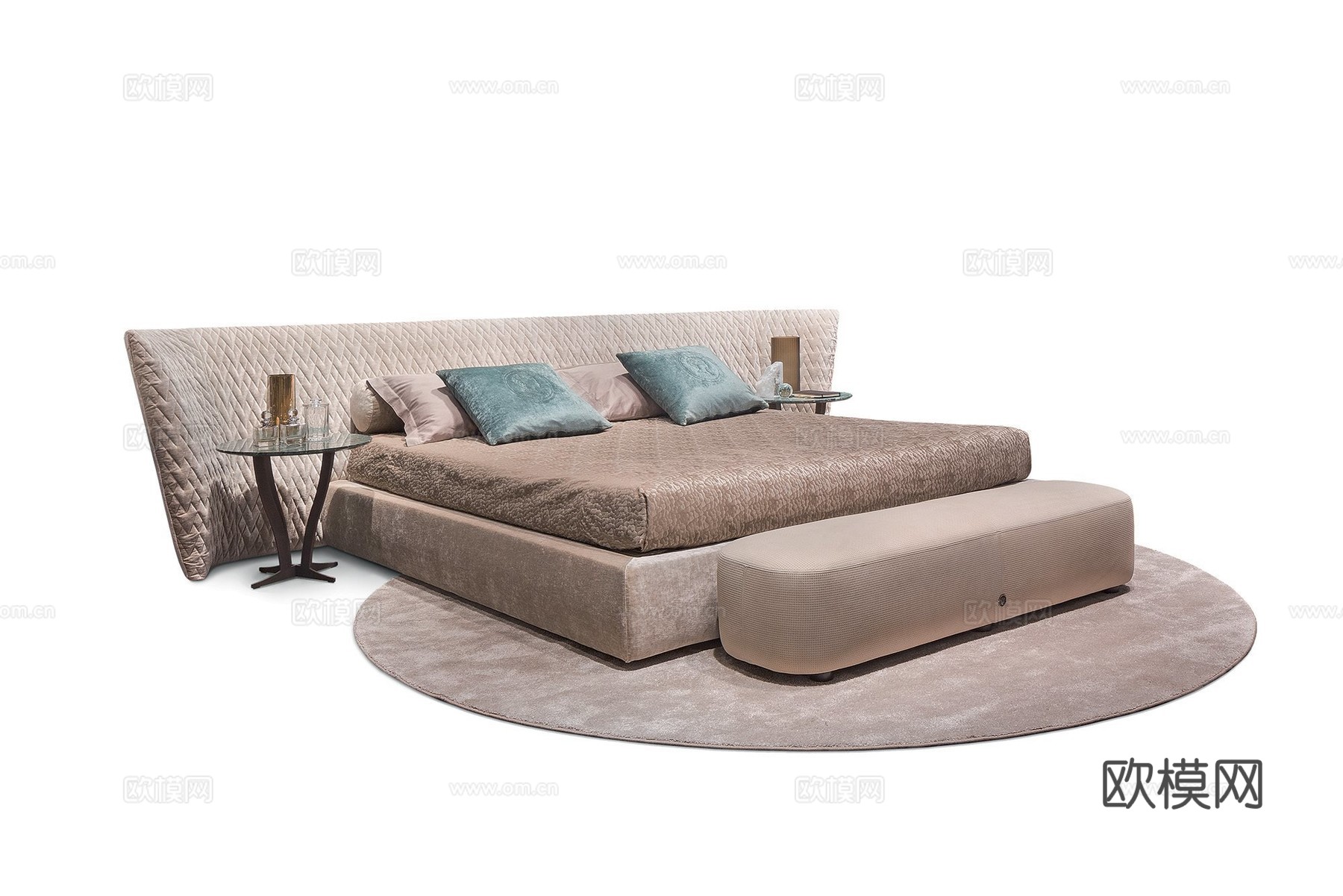 alberla 意式双人床4d模型下载