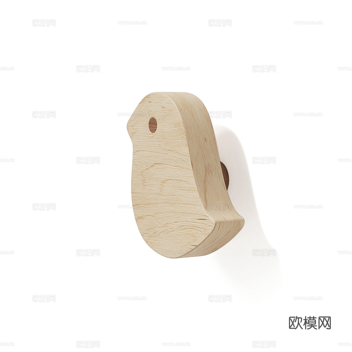 现代北欧儿童家具木质动物拉手3d模型