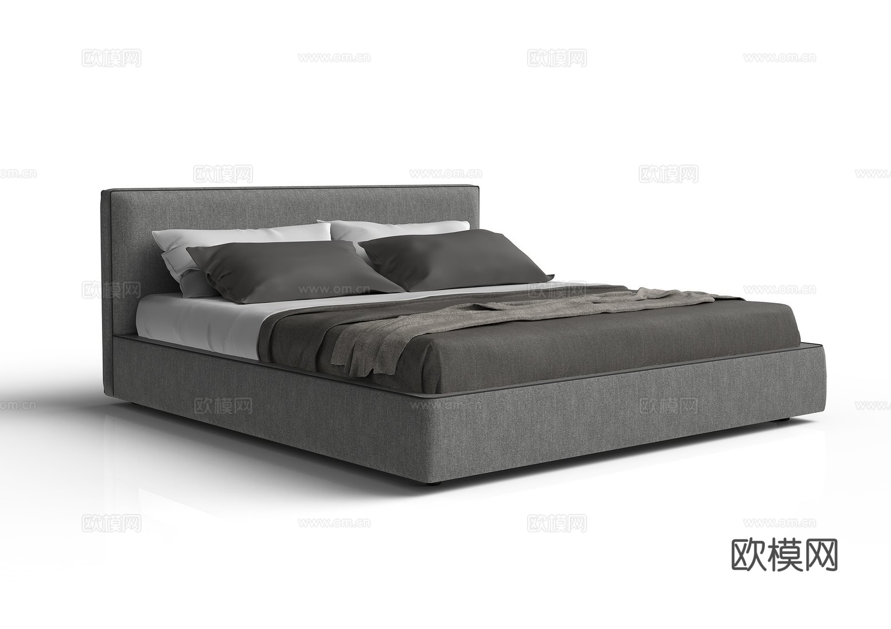 alberla 意式双人床3d模型下载（渲染图1）