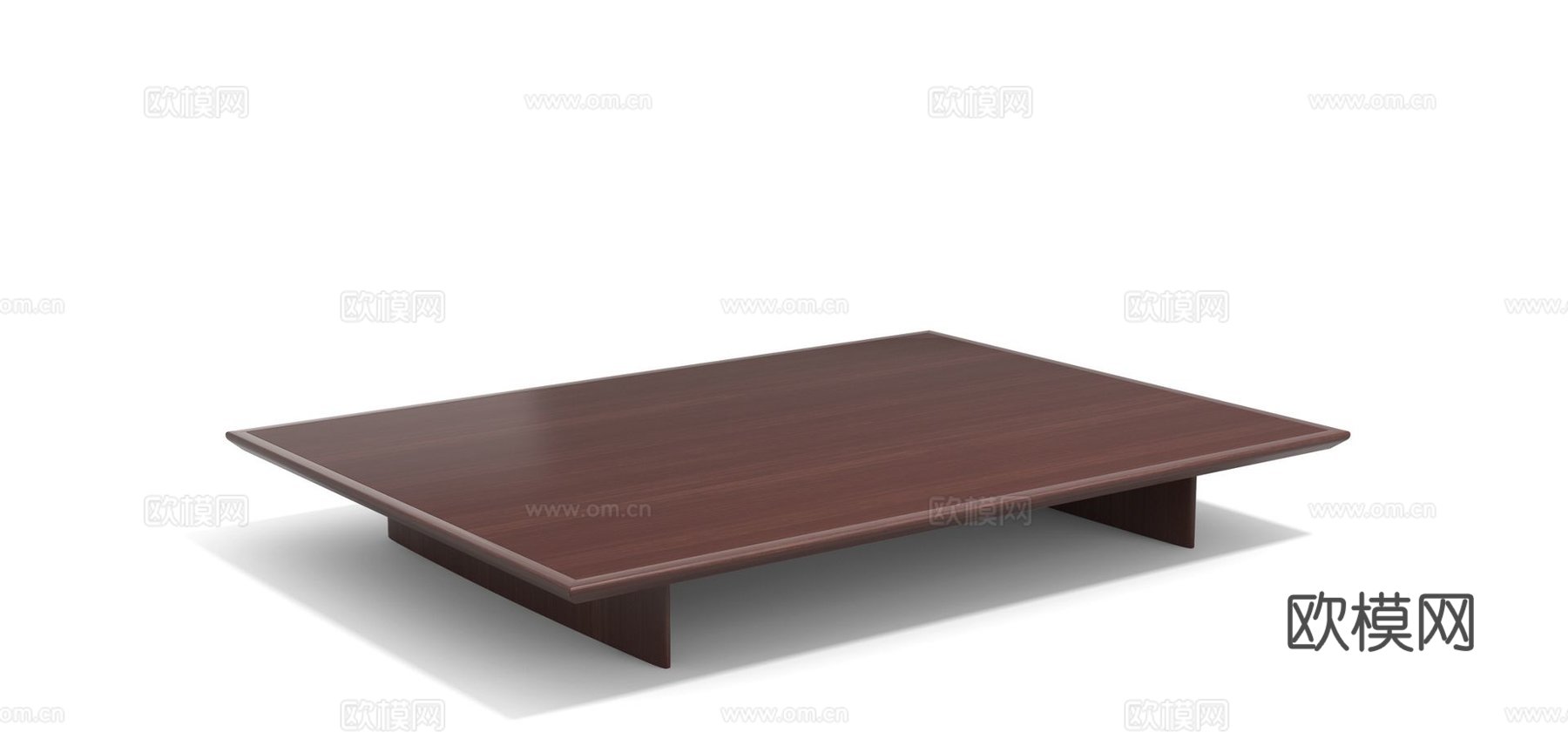 rochebobois 原木风方茶几3d模型下载（渲染图4）