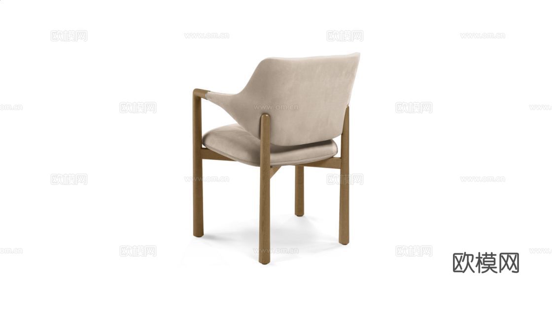 rochebobois 意式扶手餐椅3d模型下载（渲染图3）