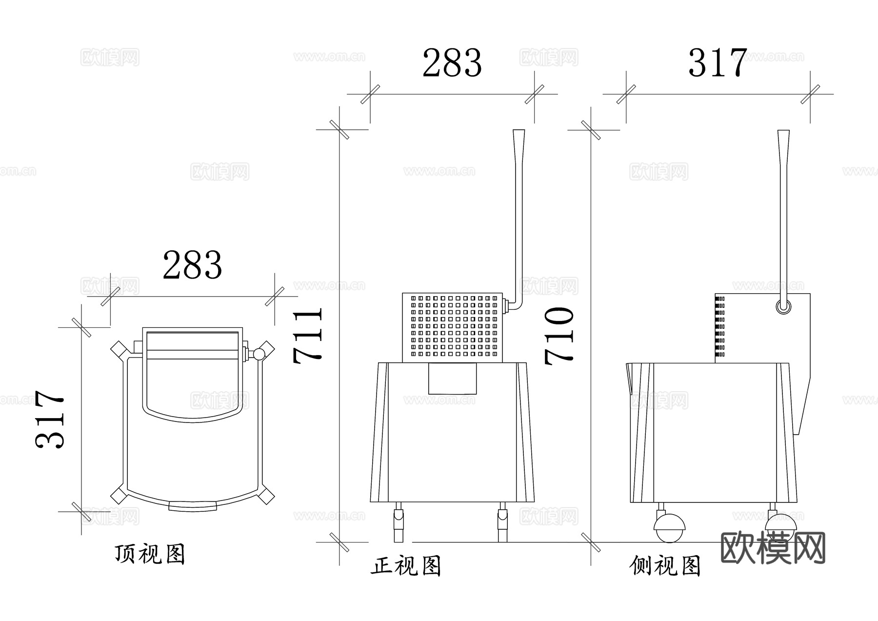 塑料拖把桶 挤水桶 拖把清洗桶 带桶拖把 挤水拖把桶cad施工图