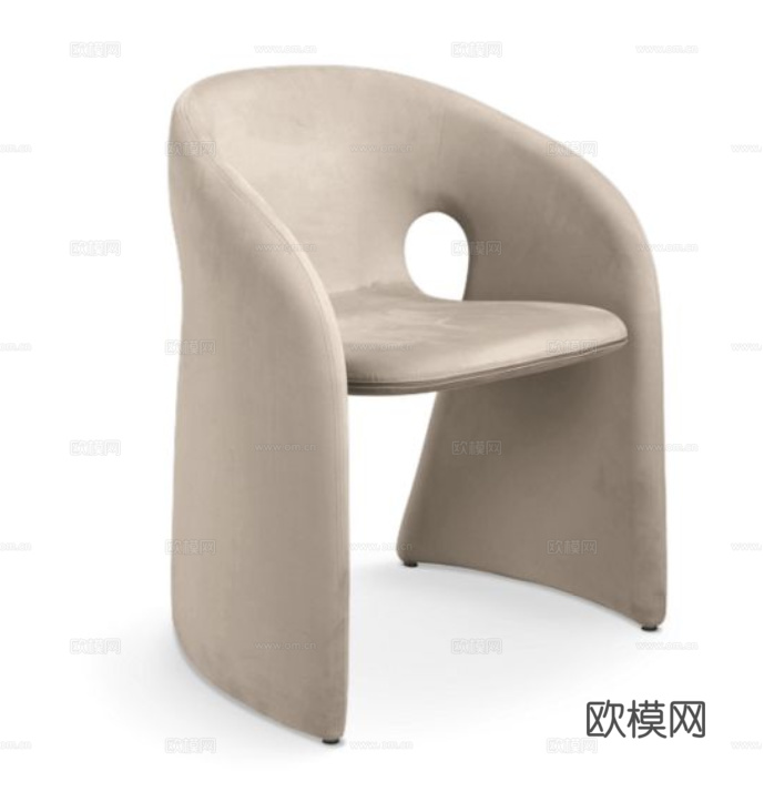 rochebobois 意式餐椅3d模型下载（渲染图2）