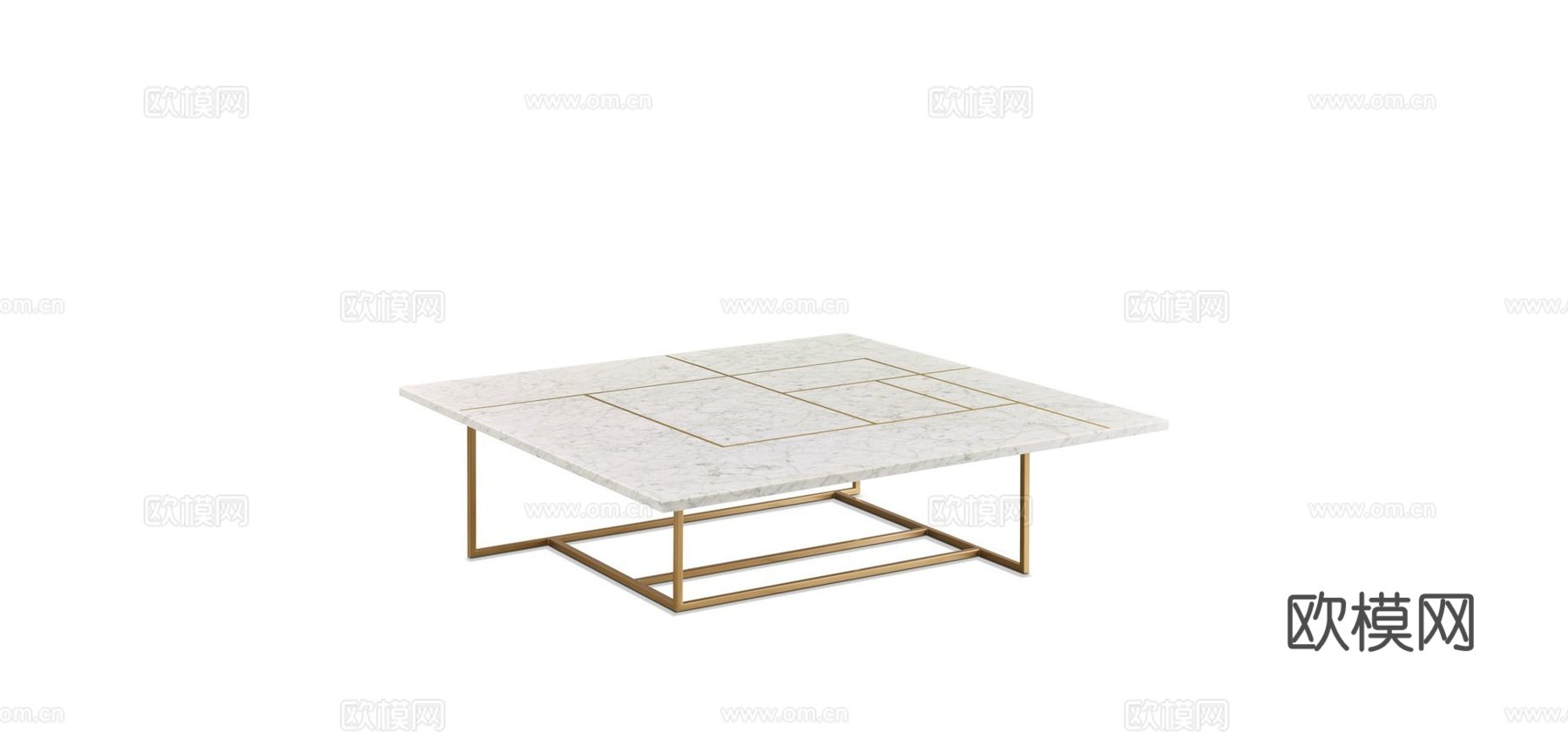 rochebobois 意式方茶几3d模型下载（渲染图1）