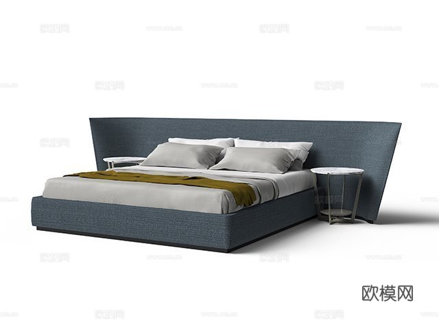 alberla 意式双人床3d模型下载（渲染图2）