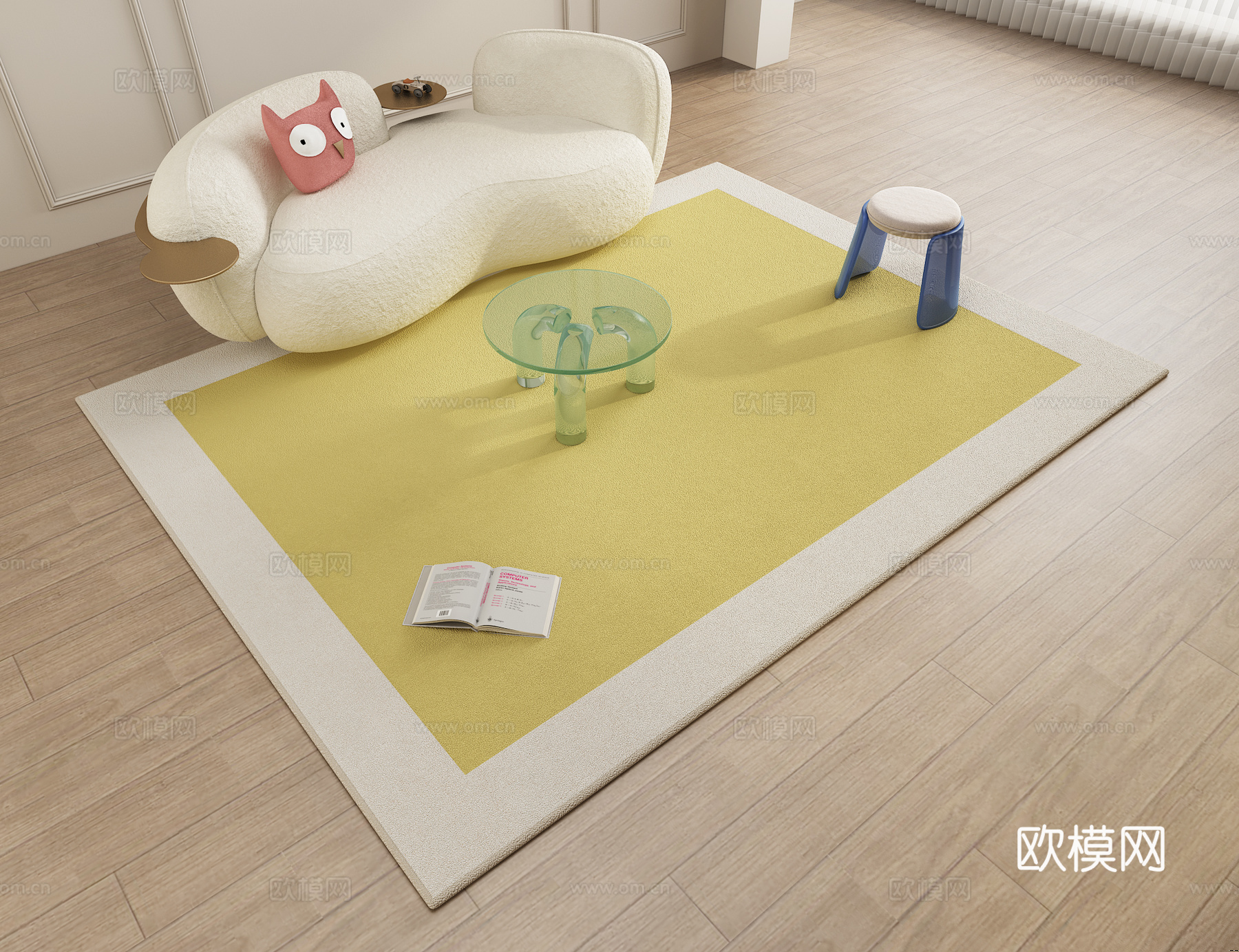 儿童房卧室地毯   儿童地毯3d模型