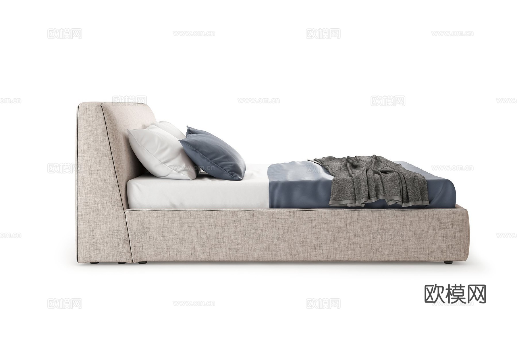 alberla 双人床3d模型下载（渲染图2）