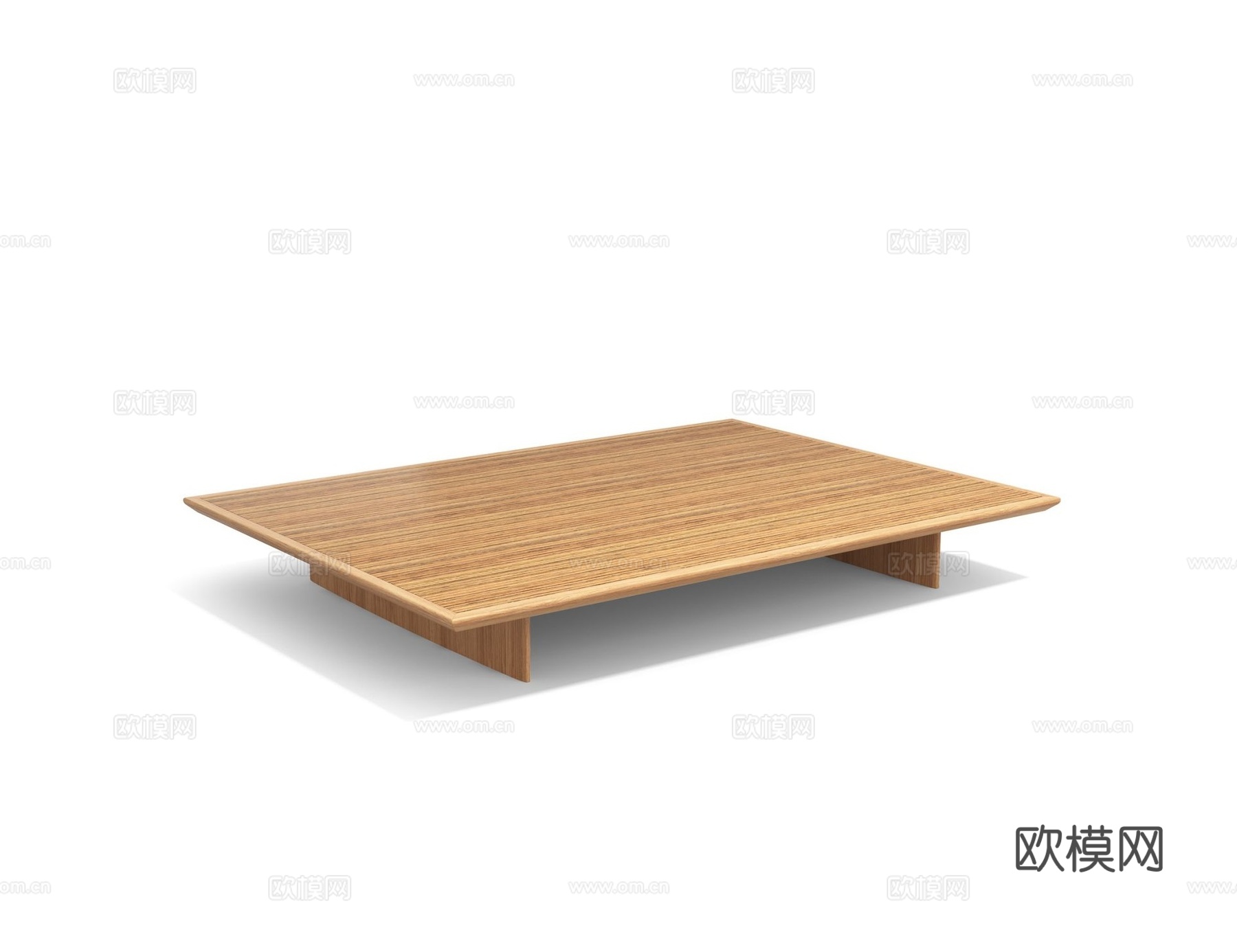 rochebobois 原木风方茶几3d模型下载（渲染图1）