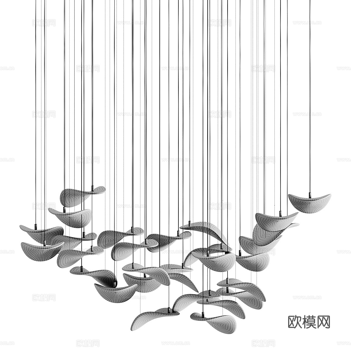 新中式轻奢装饰吊灯 工艺吊灯3d模型