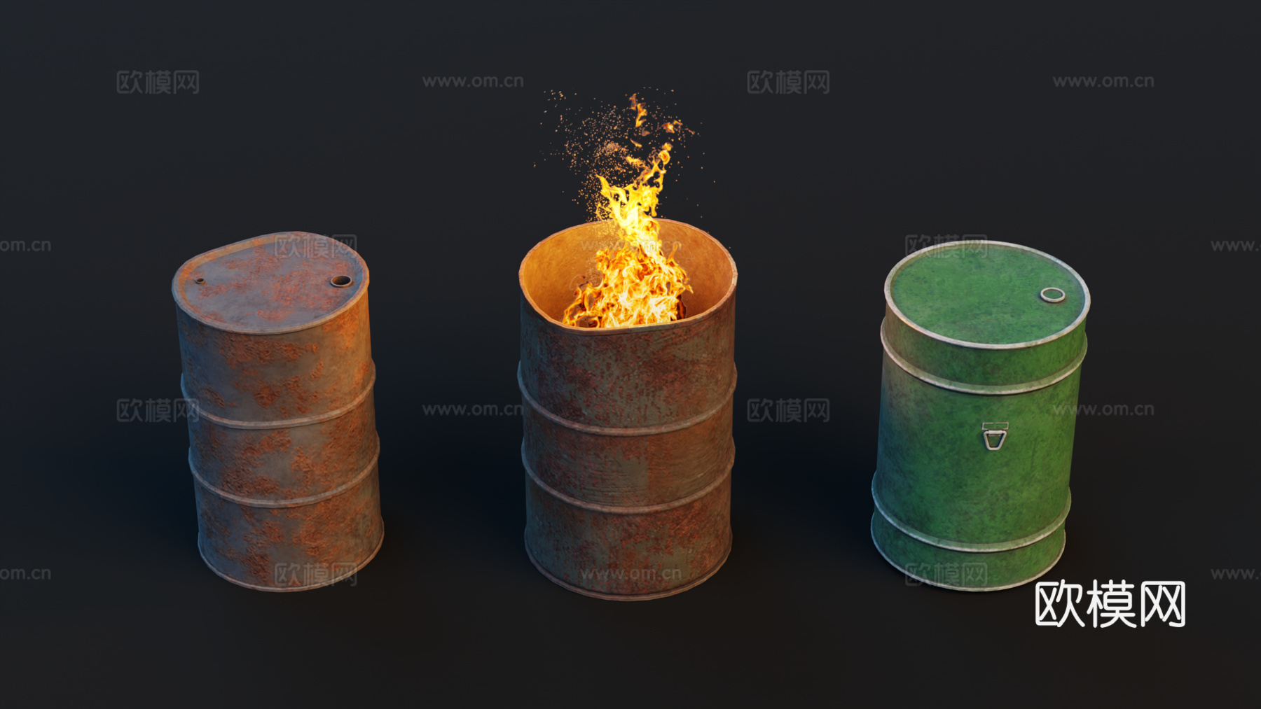 油桶 铁皮桶 油漆桶 破旧汽油桶 旧铁桶 铁皮火桶免费su模型