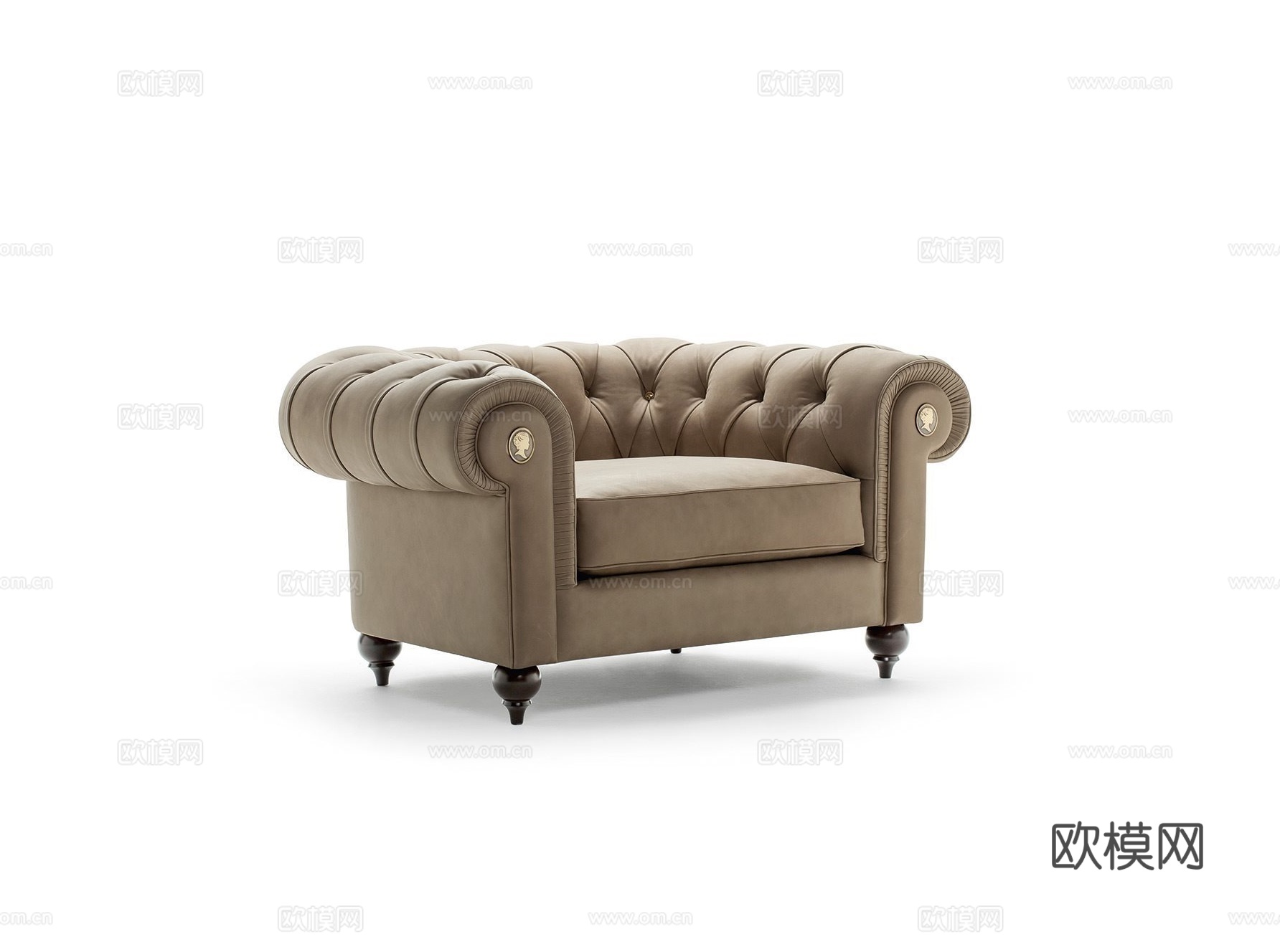 alberla 简欧单人沙发3d模型下载（渲染图2）