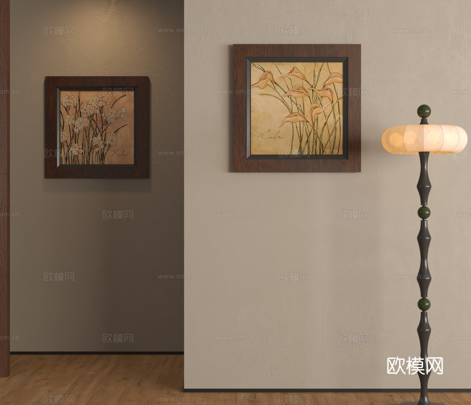 法式中古风复古挂画3d模型