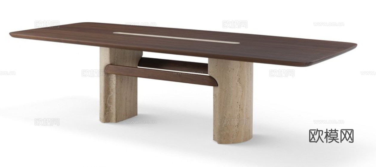 rochebobois 意式餐桌3d模型下载（渲染图2）