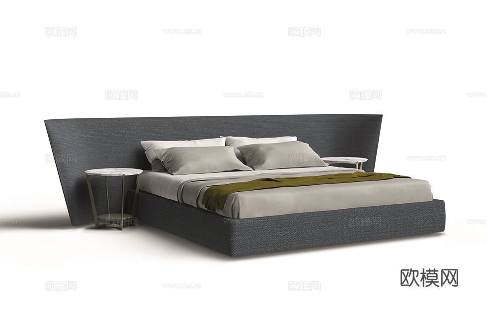 alberla 意式双人床3d模型下载（渲染图1）