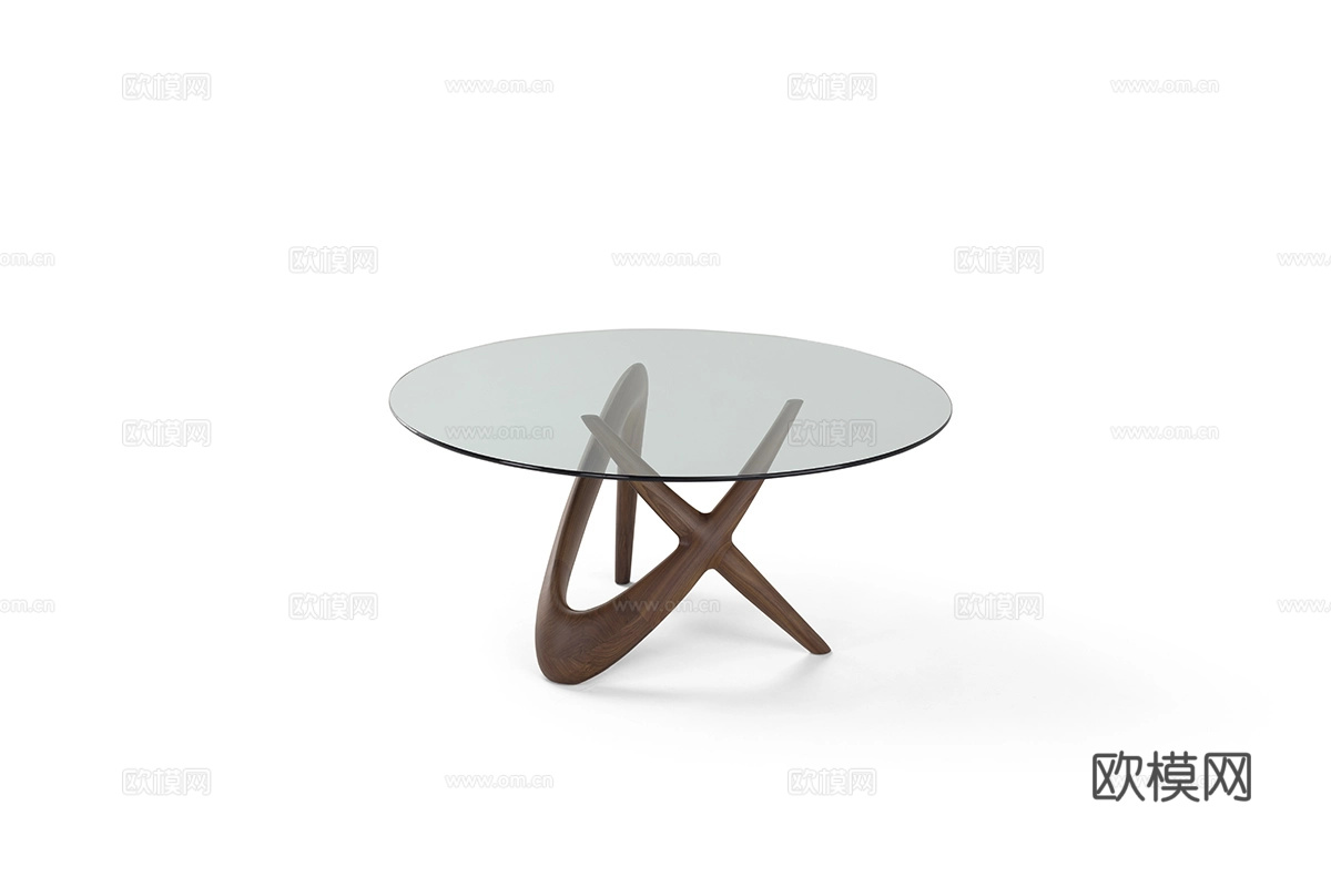 Amura玻璃圆餐桌3d模型下载