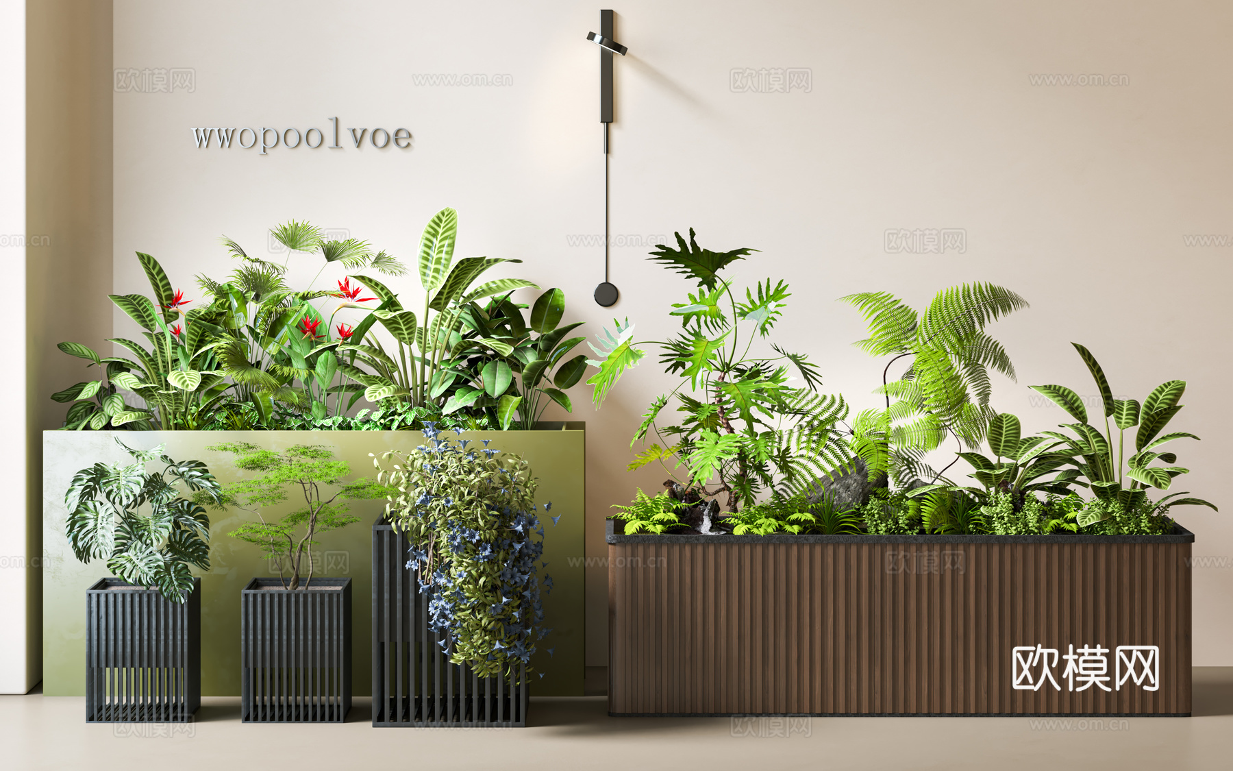 花箱 花池 花坛 植物堆 绿植 植物造景 户外花箱 造景 景3d模型