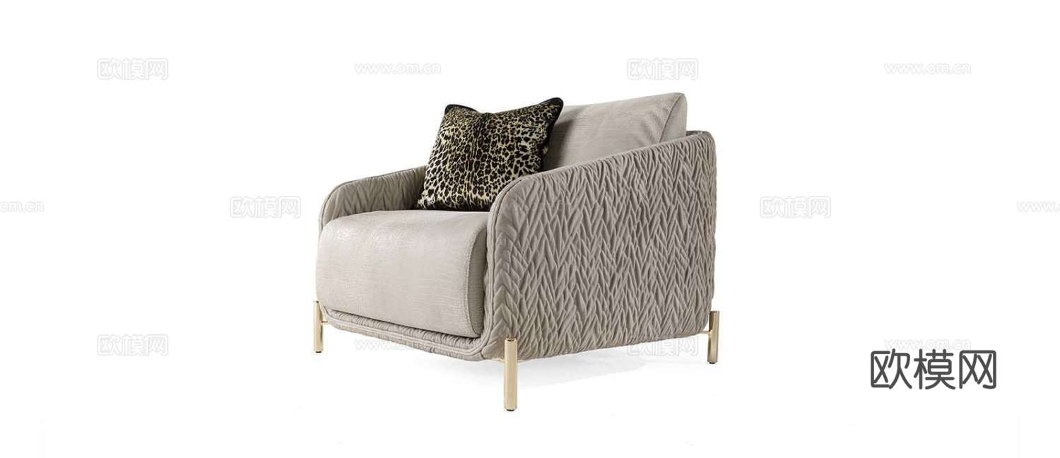 roberto canalll 意式单人沙发3d模型下载（渲染图2）