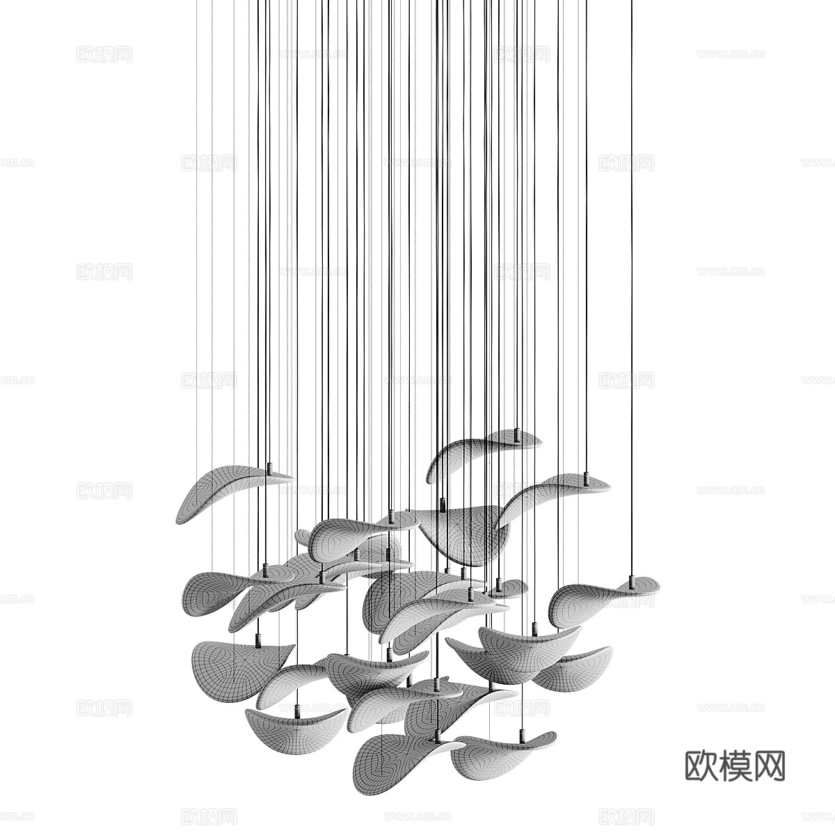 新中式轻奢装饰吊灯 工艺吊灯3d模型