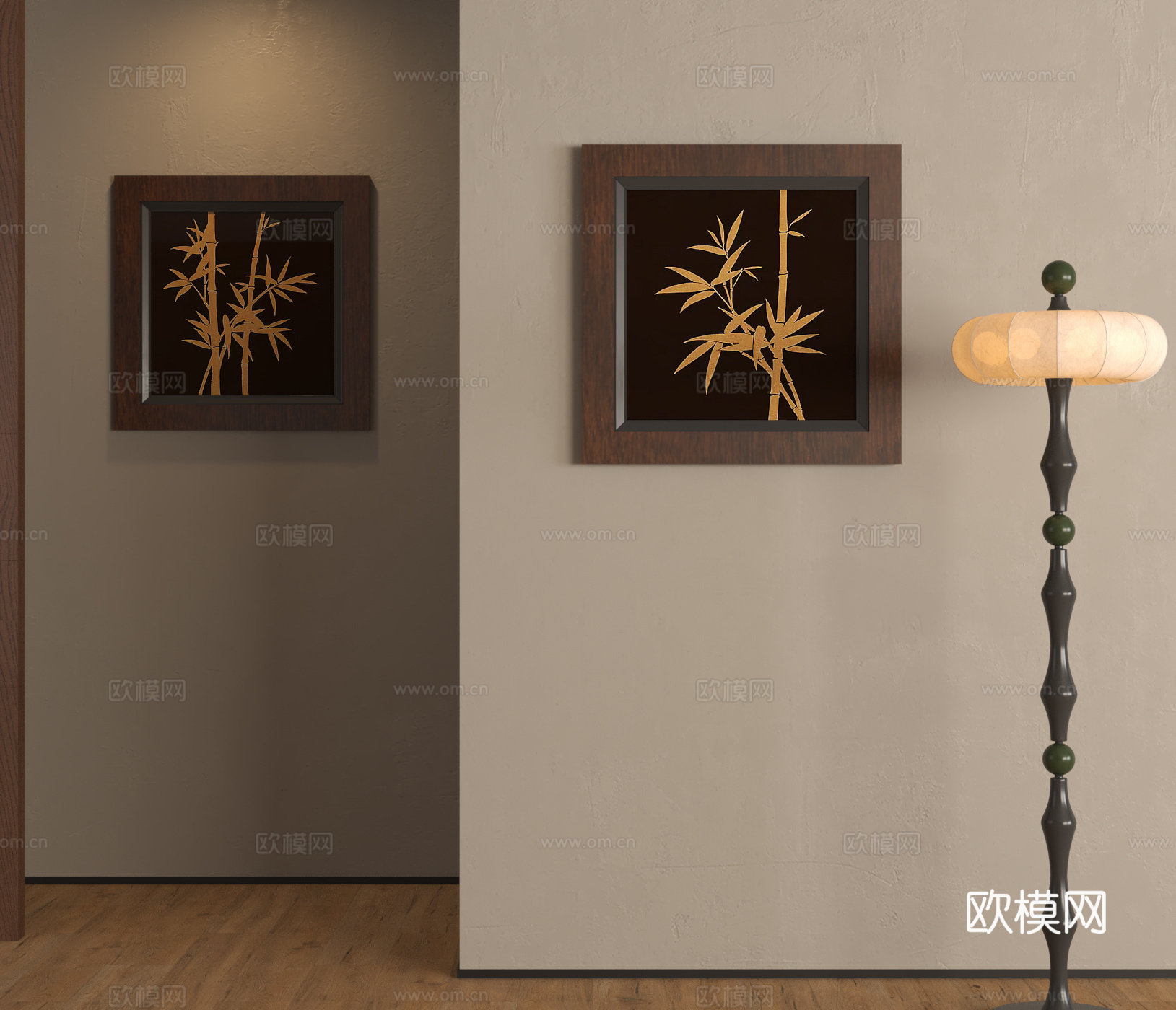 新中式禅意挂画3d模型