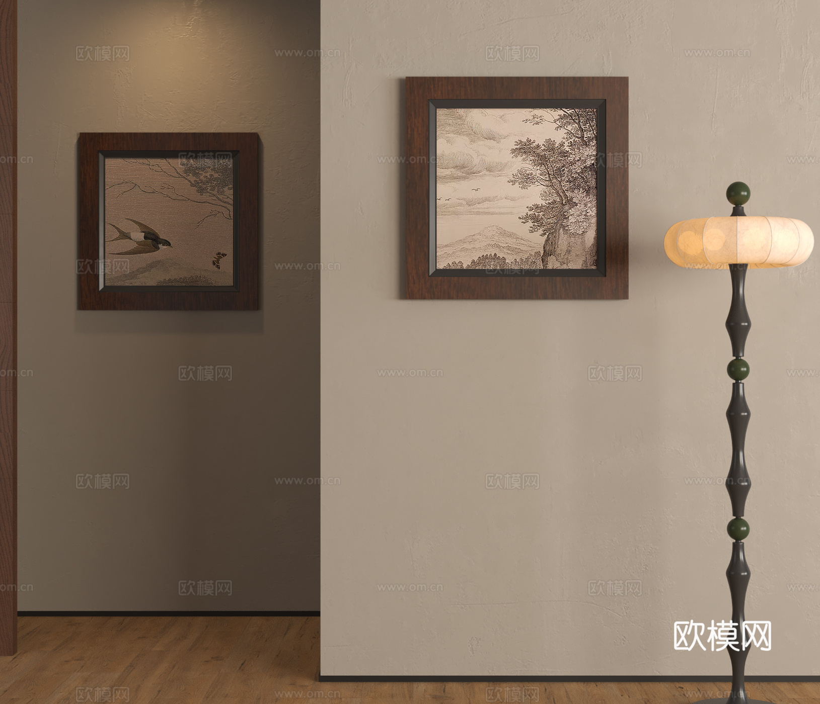 法式美式装饰挂画3d模型