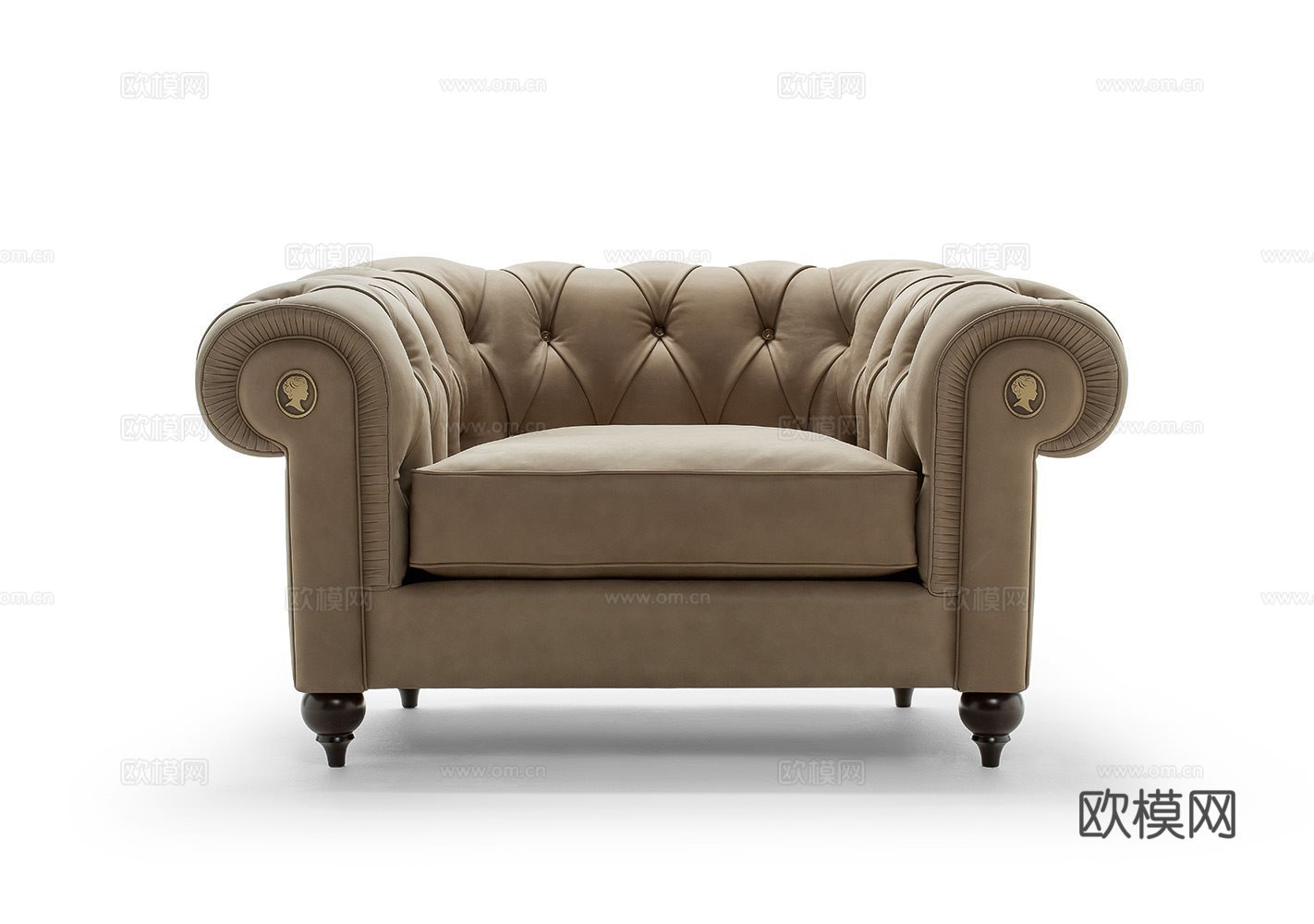 alberla 简欧单人沙发3d模型下载（渲染图1）