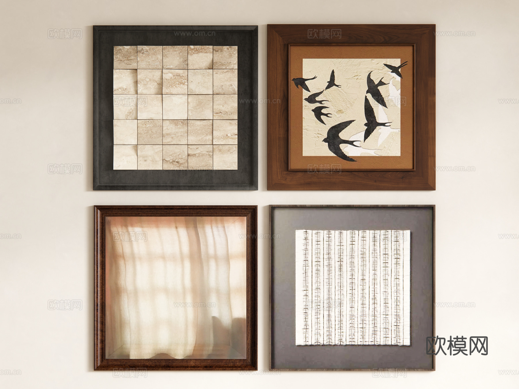 中古风装饰挂画su模型
