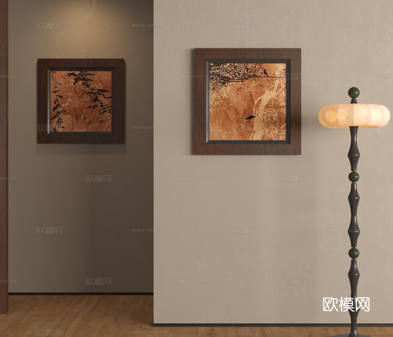中古风复古装饰挂画3d模型
