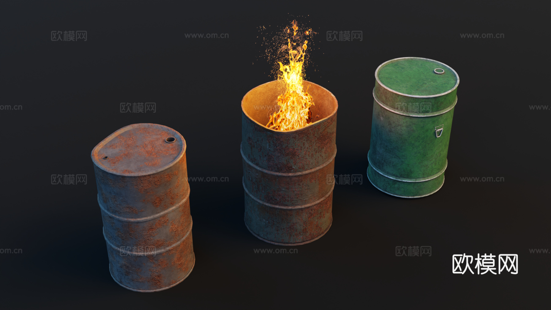 油桶 铁皮桶 油漆桶 破旧汽油桶 旧铁桶 铁皮火桶免费su模型