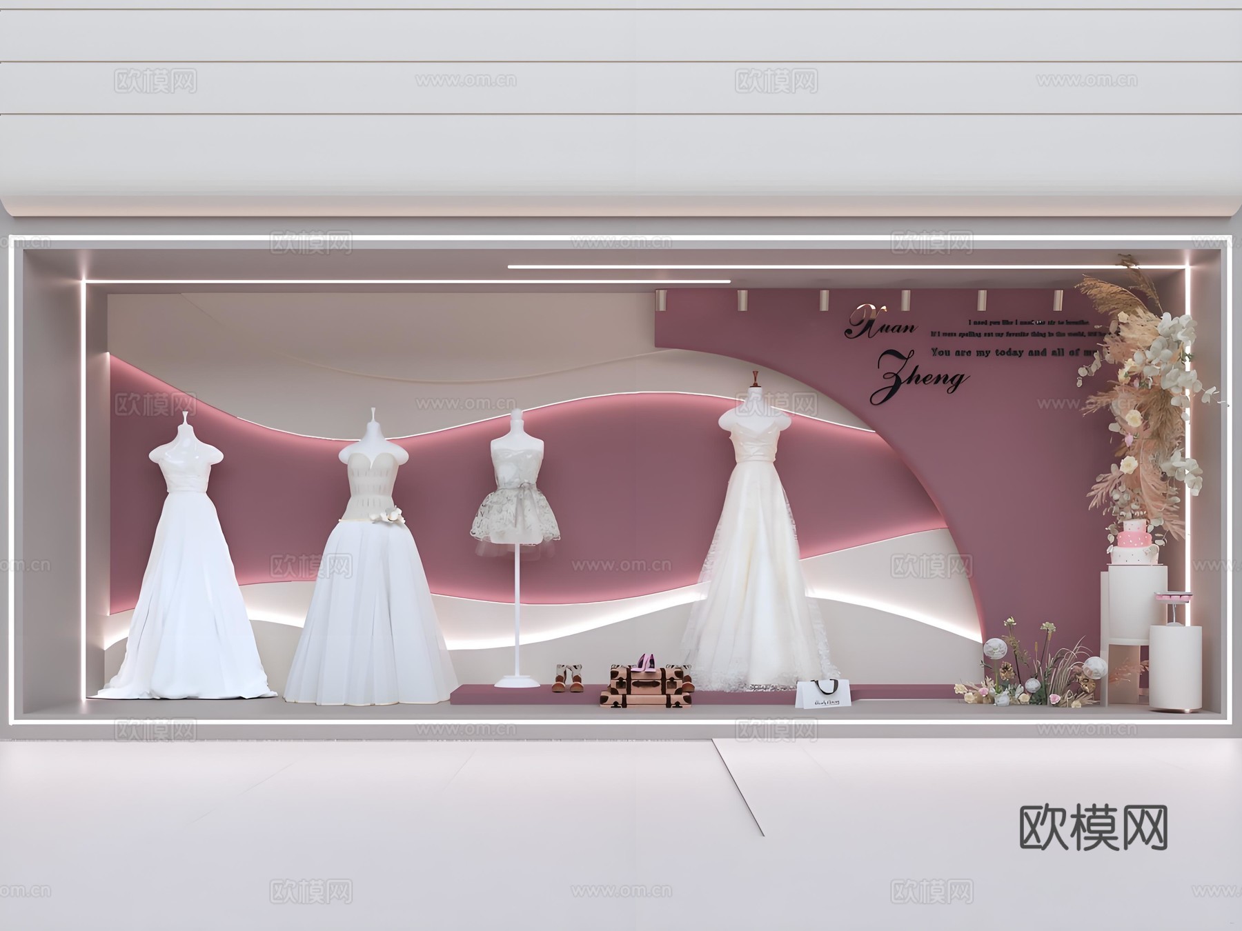 婚纱店橱窗3d模型