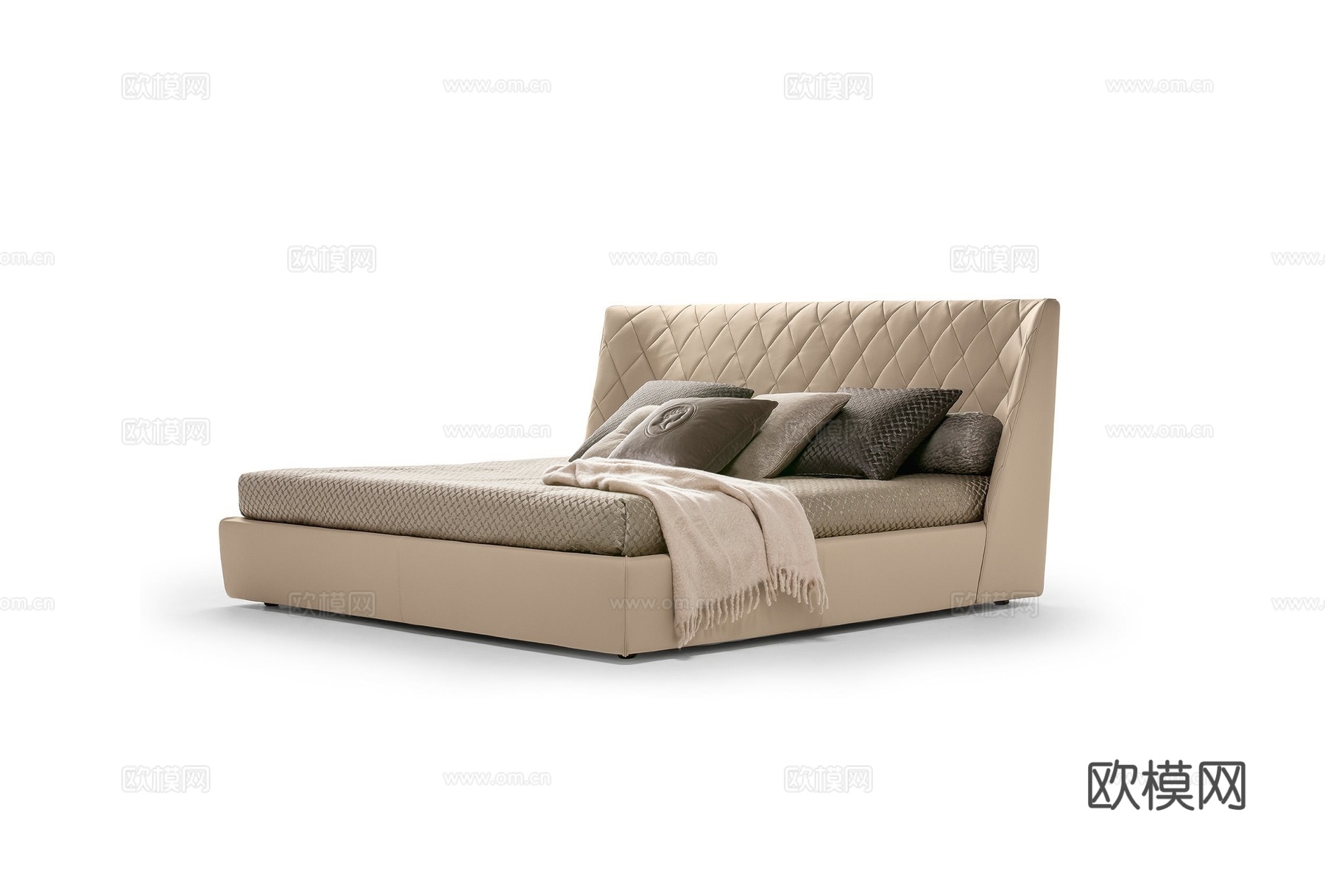 alberla 意式双人床3d模型下载（渲染图1）
