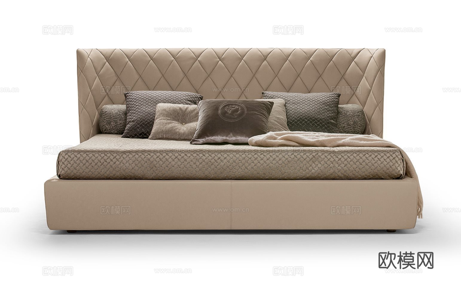 alberla 意式双人床3d模型下载（渲染图2）