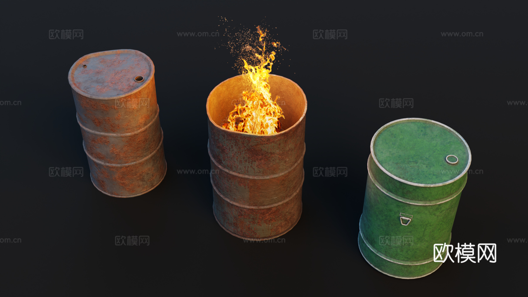 油桶 铁皮桶 油漆桶 破旧汽油桶 旧铁桶 铁皮火桶免费su模型