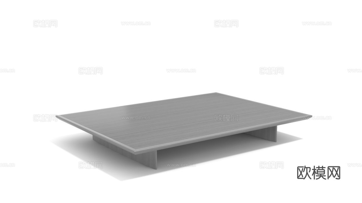 rochebobois 原木风方茶几3d模型下载（渲染图2）