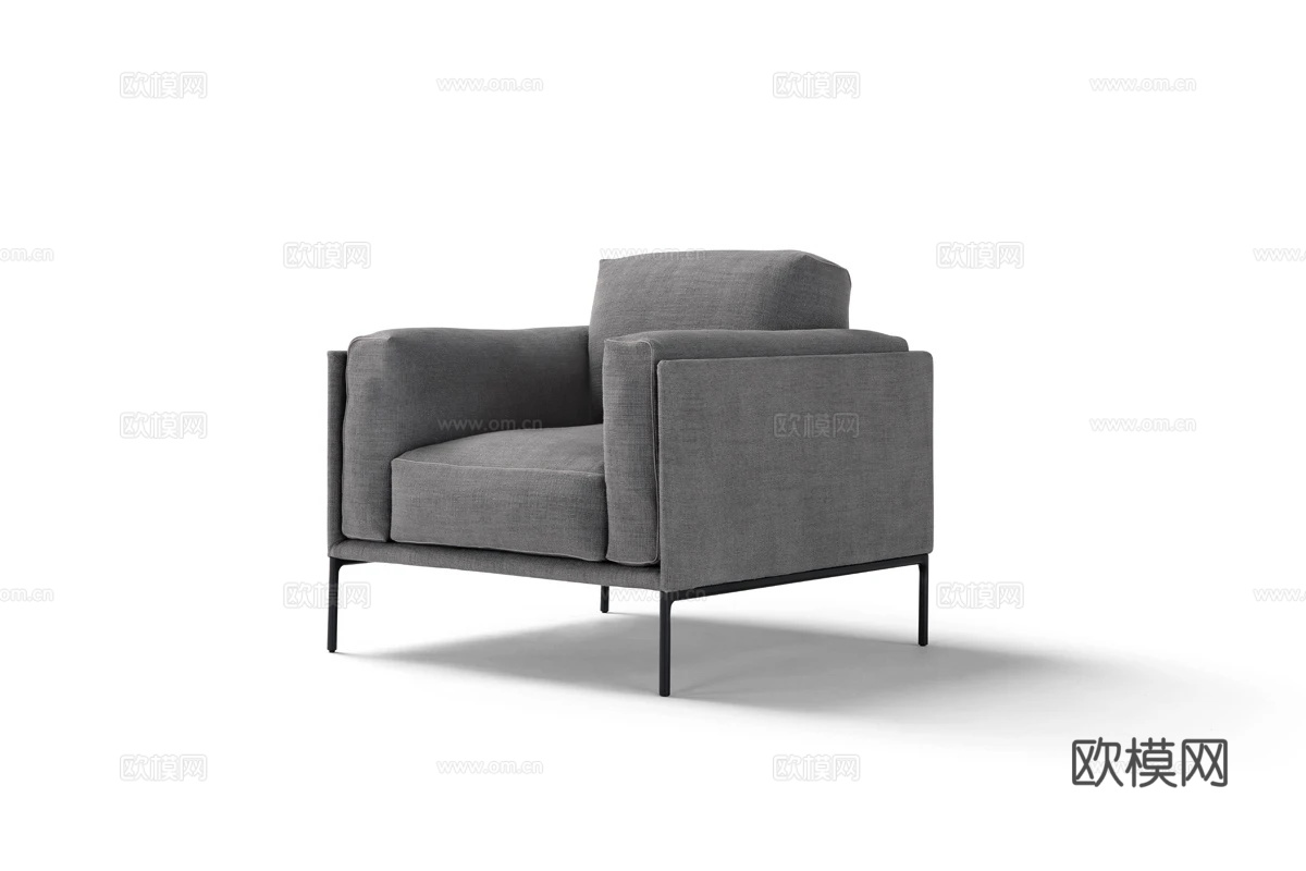 Amura 意式单人沙发3d模型下载（渲染图1）