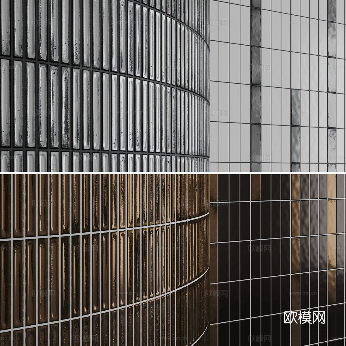 新中式轻奢瓷砖 花砖 马赛克瓷砖3d模型