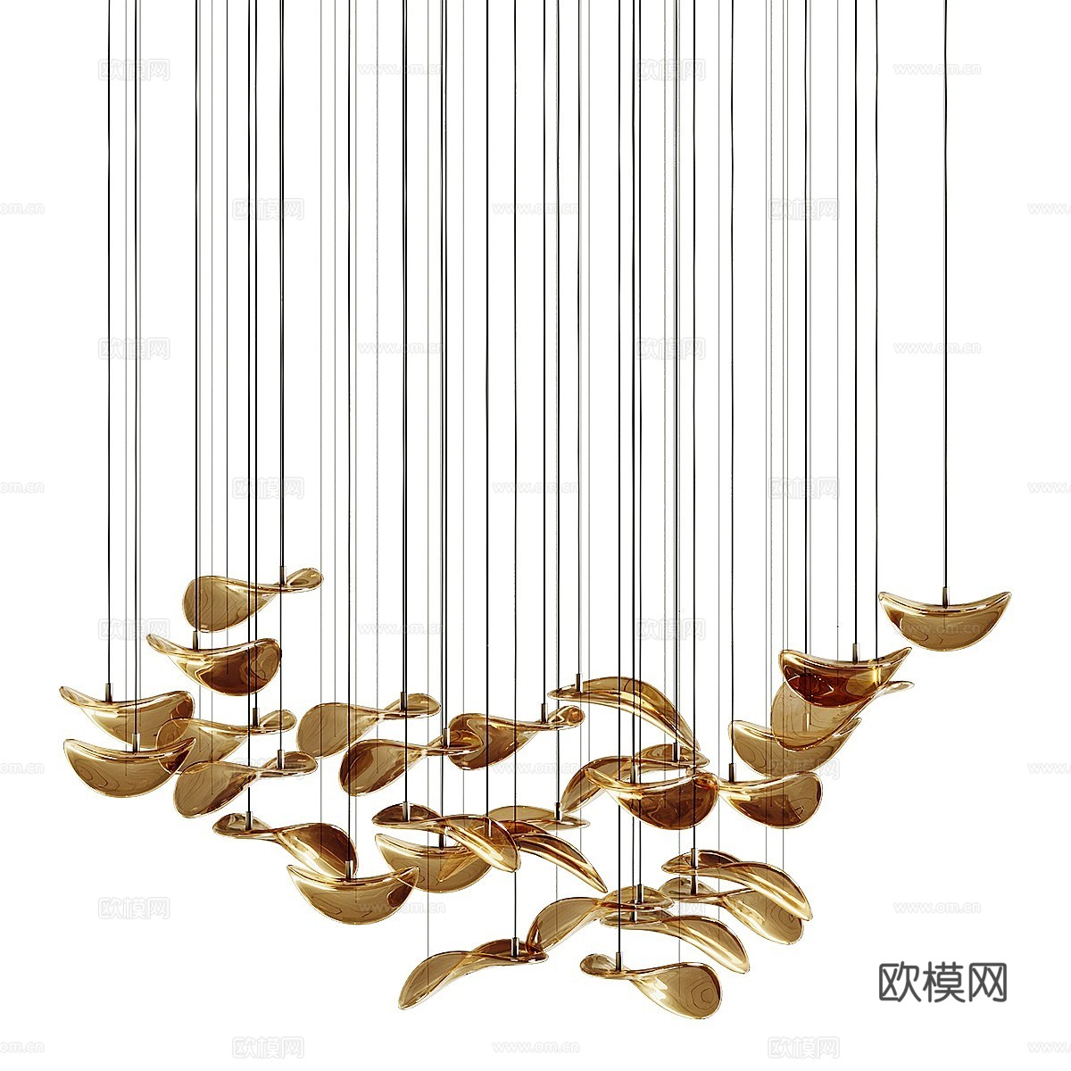 新中式轻奢装饰吊灯 工艺吊灯3d模型