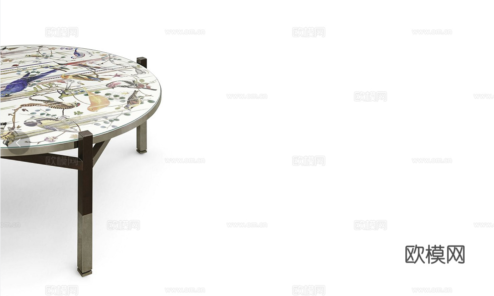 rochebobois 意式茶几3d模型下载（渲染图3）