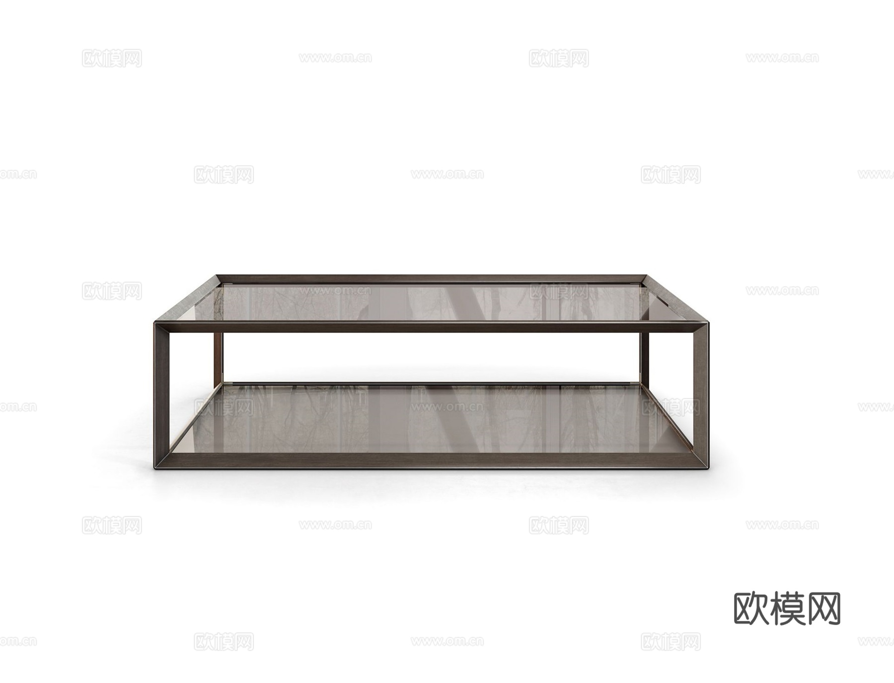 rochebobois 意式玻璃茶几3d模型下载（渲染图1）