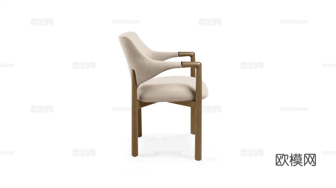 rochebobois 意式扶手餐椅3d模型下载（渲染图2）