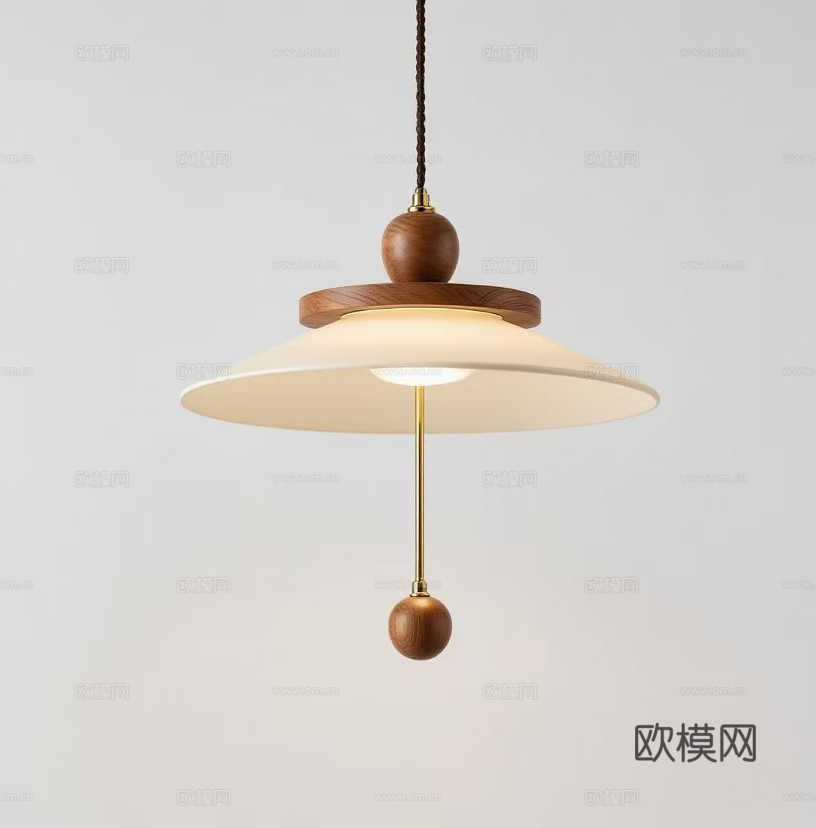 中古风小吊灯 床头吊灯su模型