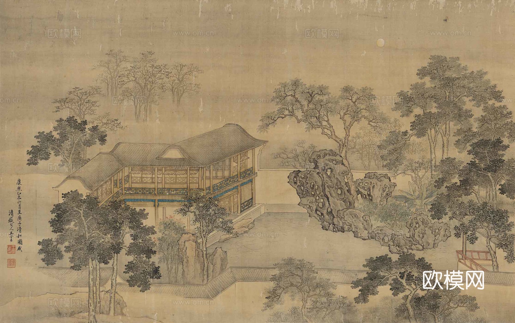 现代新中式背景墙