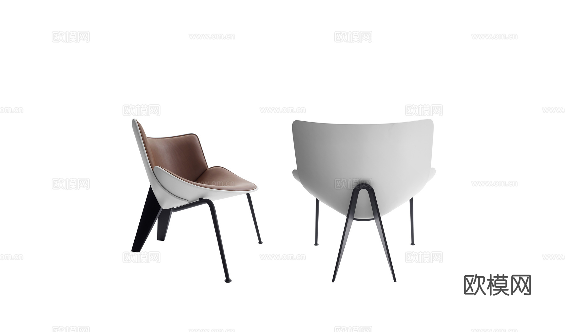 B&B 意式餐椅3d模型下载（渲染图1）