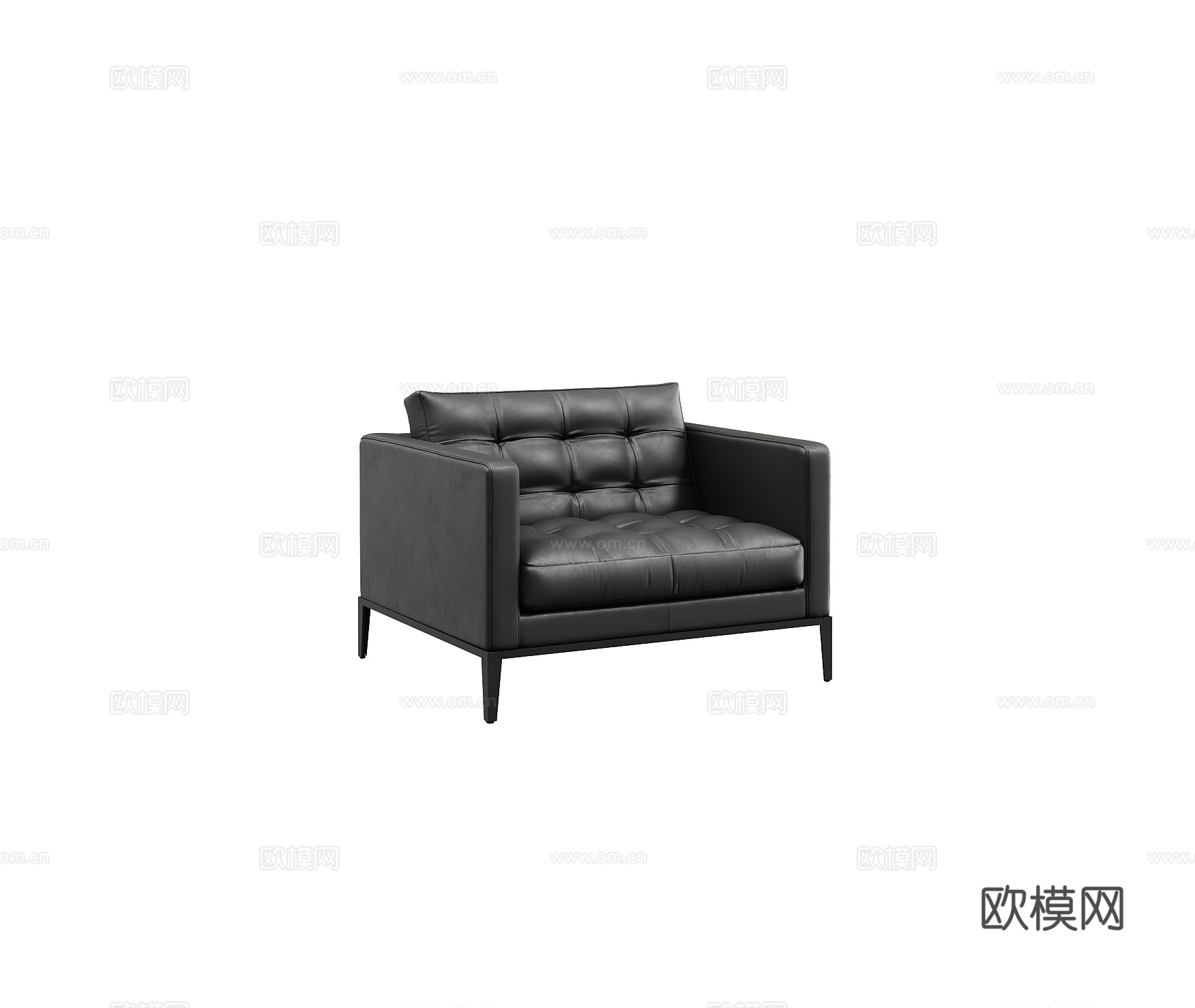 B&B 意式单人沙发3d模型下载（渲染图2）