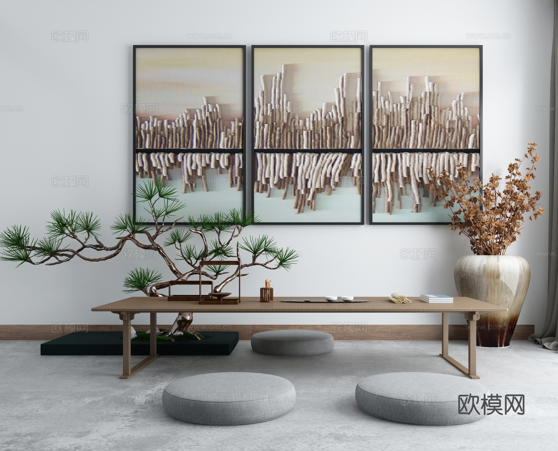新中式茶室茶楼娱乐休闲洽谈区3d模型